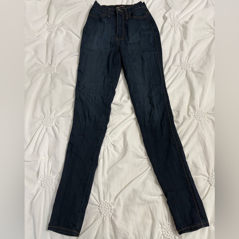 Fashion Nova High Waisted Dark Blue Skinny Jeans